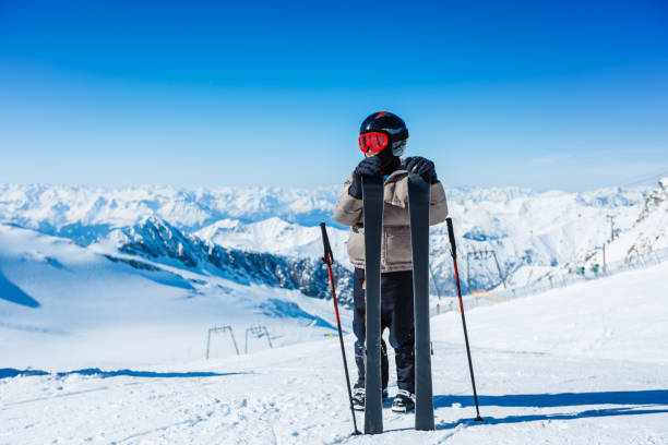 istock Young alpine skier on the top 1204684024