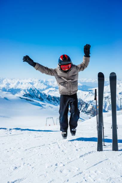 istock Young alpine skier on the top 1204684181