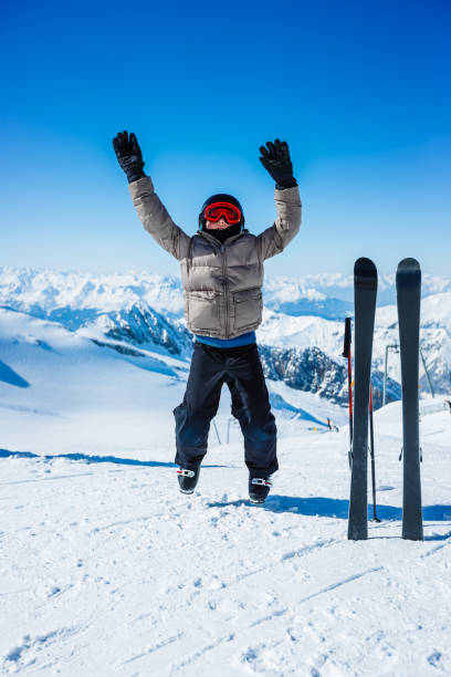 istock Young alpine skier on the top 1204684725