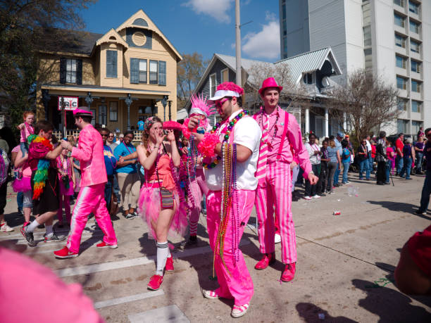 Mardi Gras parades at Spanish Town, Baton Rouge stock photo