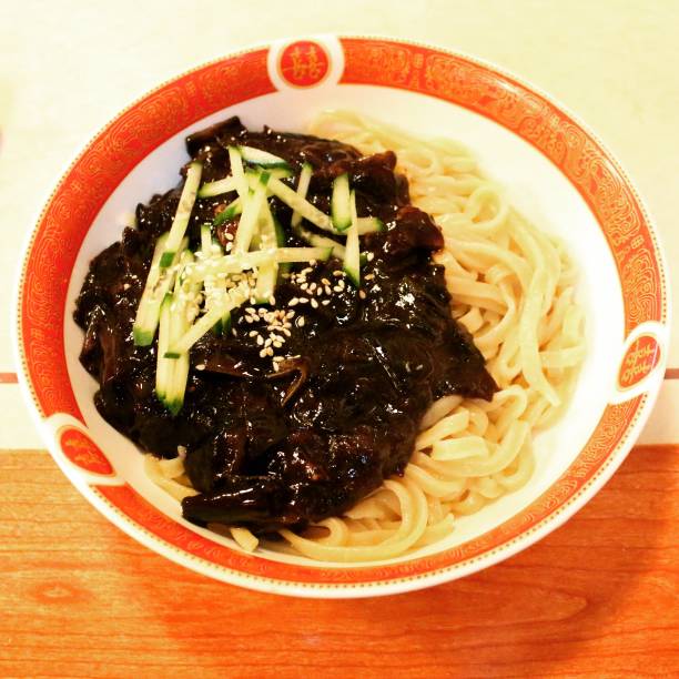 istock Black Korean noodles for black day black day 1204694515