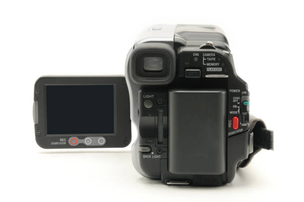 Vintage amateur camcorder on a white background Vintage amateur camcorder on an isolated white background vintage amateur movie camera stock pictures, royalty-free photos & images