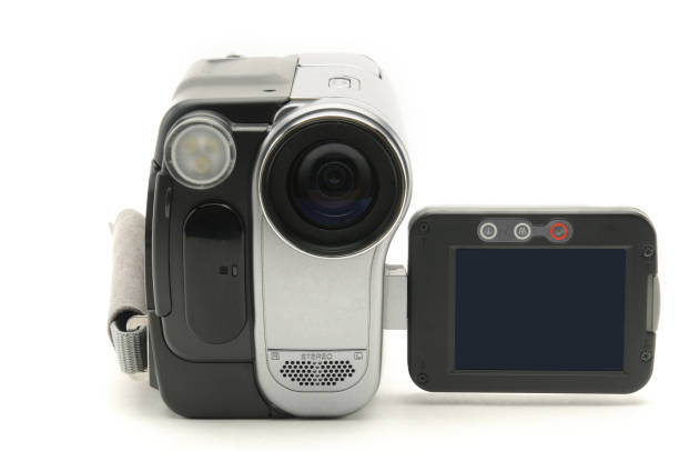 Vintage amateur camcorder on a white background Vintage amateur camcorder on an isolated white background vintage amateur movie camera stock pictures, royalty-free photos & images