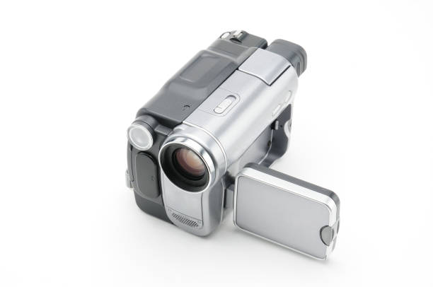 Vintage amateur camcorder on a white background Vintage amateur camcorder on an isolated white background vintage amateur movie camera stock pictures, royalty-free photos & images