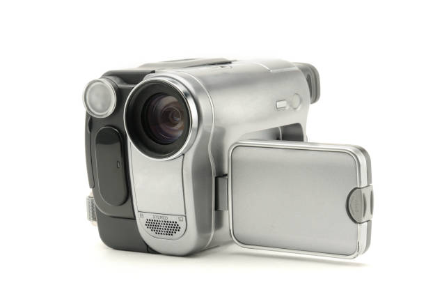 Vintage amateur camcorder on a white background Vintage amateur camcorder on an isolated white background vintage amateur movie camera stock pictures, royalty-free photos & images