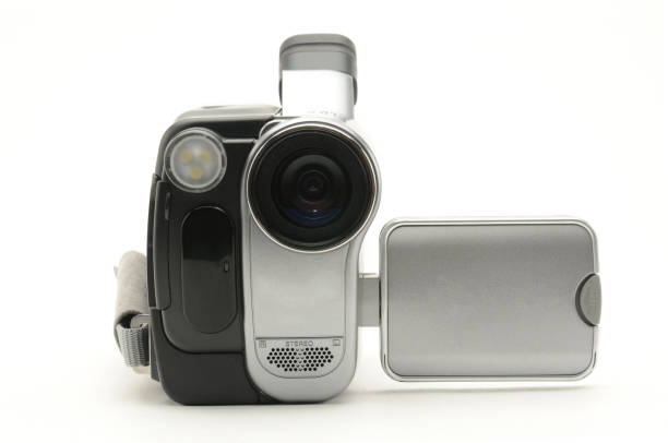 Vintage amateur camcorder on a white background Vintage amateur camcorder on an isolated white background vintage amateur movie camera stock pictures, royalty-free photos & images