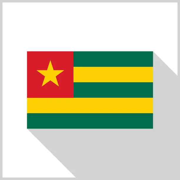 Vector illustration of Togo Gray Shadow Flag Icon