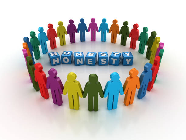istock Pictogram Teamwork with HONESTY Buzzword Cubes - 3D Rendering 1204703722