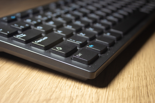 Left Control Wireless Keyboard Computer Focus On Left Ctrl Key Viewed From The ...