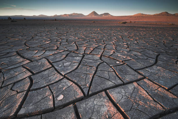 erosion cracks in Atacama desert in Chile, Antofagasta, San Pedro de Atacama
