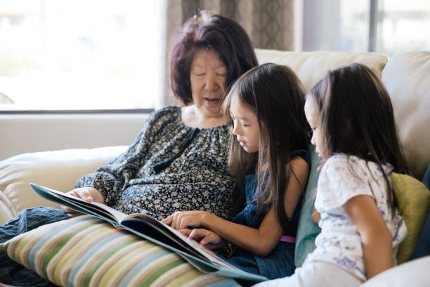 istock Reading a book with grandmother 1204716125