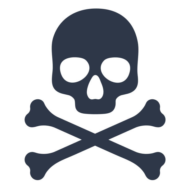 иллюстрация вектора черепа и скрещенных костей - pirate corsair cartoon danger stock illustrations