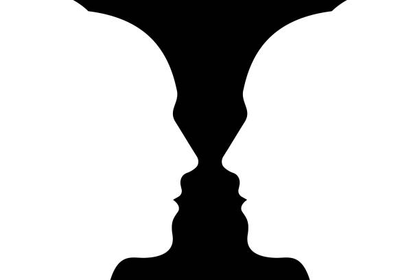 bildbanksillustrationer, clip art samt tecknat material och ikoner med rubins vas - illusion