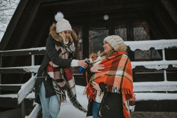 istock two young women spending holiday at village 1204722833