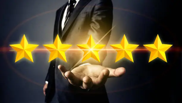 Photo of Rating stars concept. Comparison. Ranking. Recommendation.