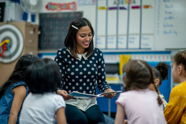 istock Elementary Teacher Reading to Her Class stock photo 1204727426