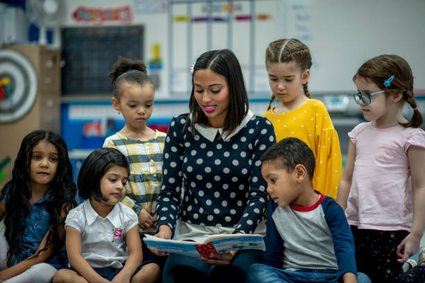 istock Elementary Teacher Reading to Her Class stock photo 1204727428