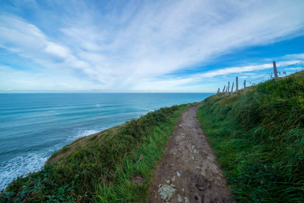 istock Green mountains in Zumaia under blue sky 1204733459