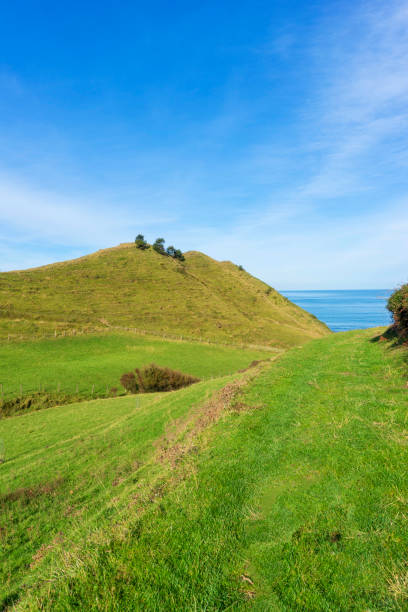 istock Green mountains in Zumaia under blue sky 1204733460