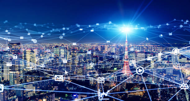 istock Smart city and communication network concept. 5G. LPWA (Low Power Wide Area). Wireless communication. 1204743074