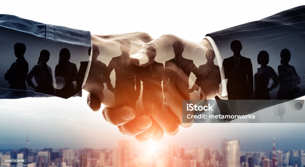 Partnership of business concept. Group of businessperson. Customer support. Teamwork. Business Stock Photo
