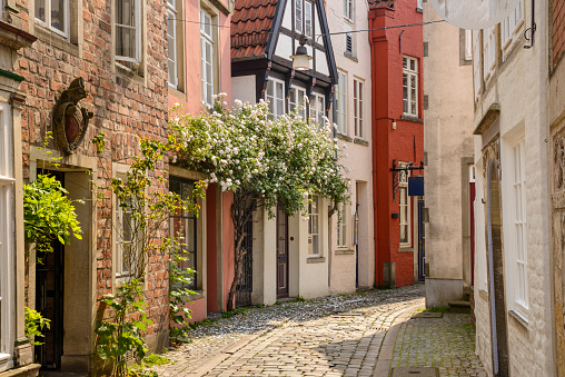 Buildings along in Bruges, Flanders, Belgium.