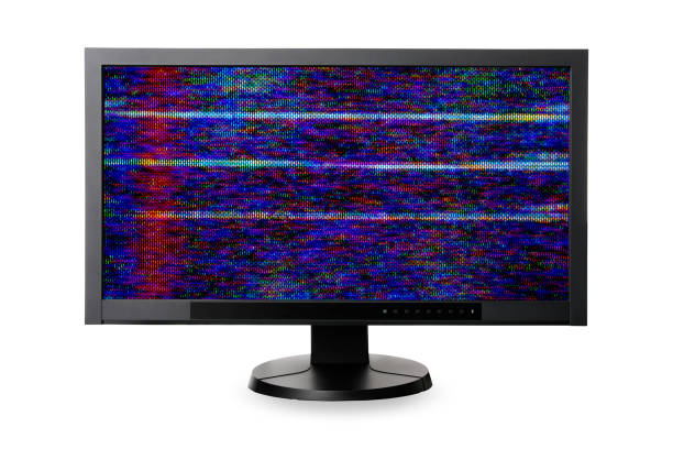 istock Isolated shot of Television Static on white background 1204751863