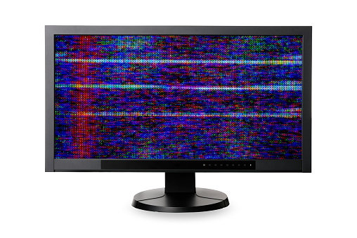 Television Static isolated on white with clipping path.