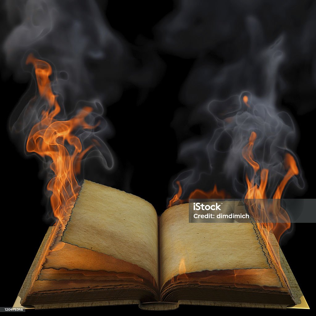 book  Burning Stock Photo