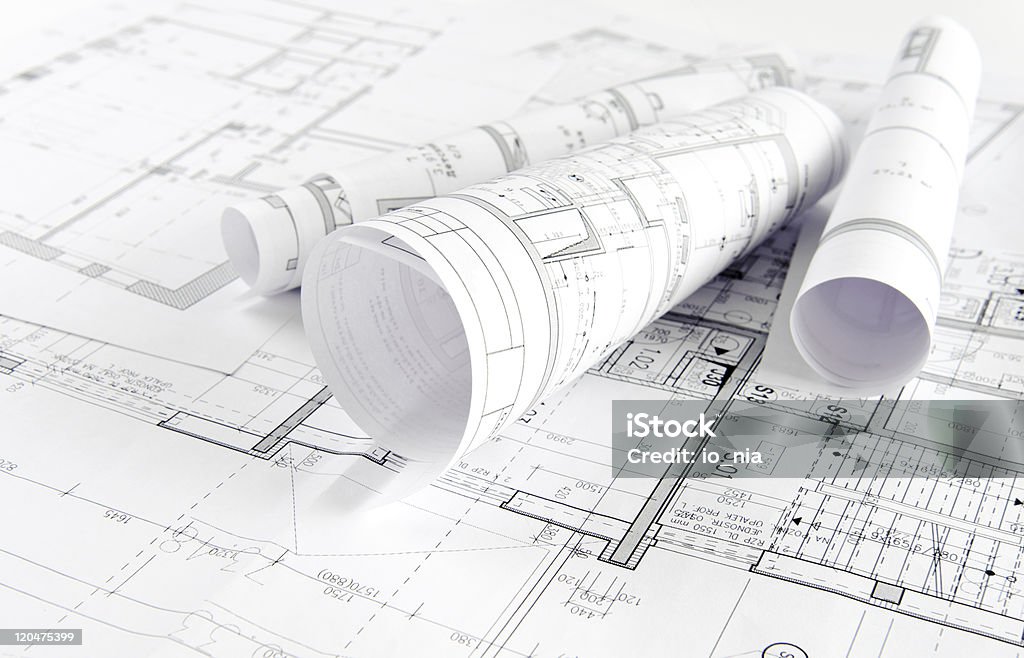 건축 프로젝트 - 로열티 프리 설계도 스톡 사진
