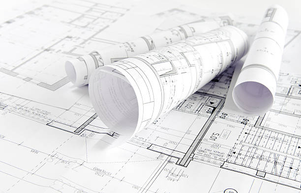 Architectural project Part of architectural project on paper design interior stock pictures, royalty-free photos & images