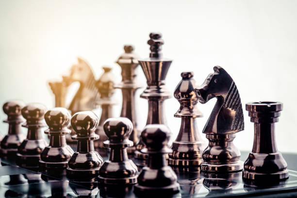 istock chess board game concept for ideas and competition and strategy, business success concept. 1204755286
