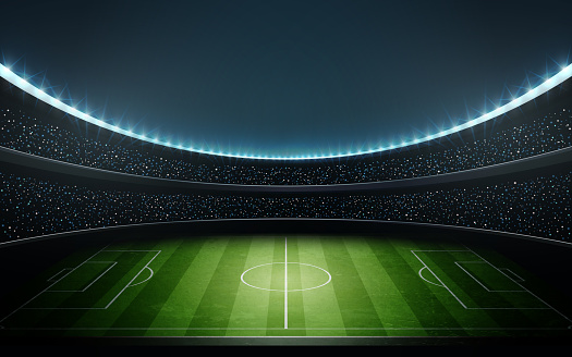 light up football stadium. stripe dawn. vector illustration.