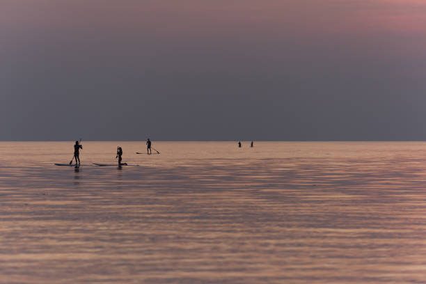 istock Stand up paddle boarding on quiet sea 1204756164