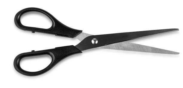 The Black handled scissors isolated on white background