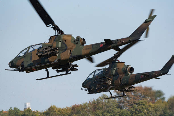 Japanese attack helicopter stock photo