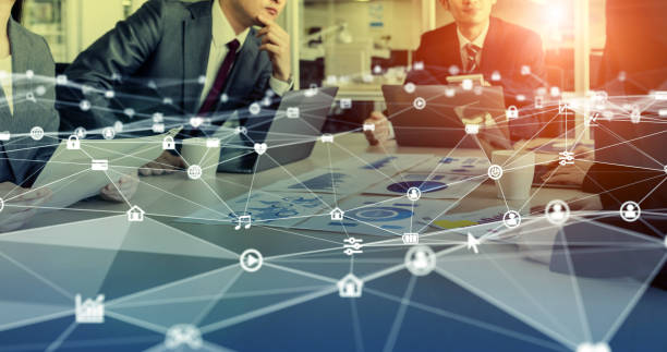 istock Business network concept. Group of engineer in the office. 1204761893