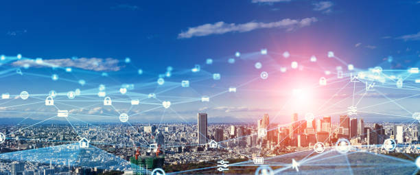 istock Smart city and communication network concept. 5G. LPWA (Low Power Wide Area). Wireless communication. 1204761964