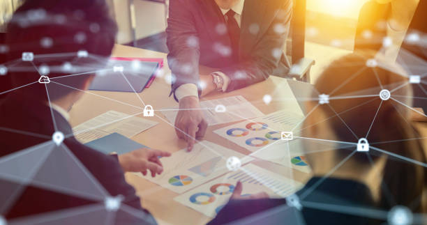 istock Business network concept. Group of engineer in the office. 1204761973