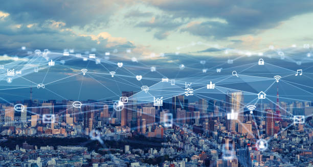 istock Smart city and communication network concept. 5G. LPWA (Low Power Wide Area). Wireless communication. 1204762151