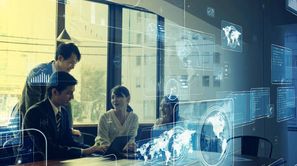istock Business network concept. Group of engineer in the office. 1204762183