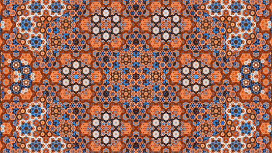Orange arabesque, computer generated abstract background, 3D rendering