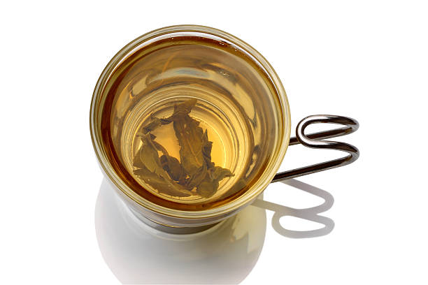 istock Cup of green tea on top 120476249