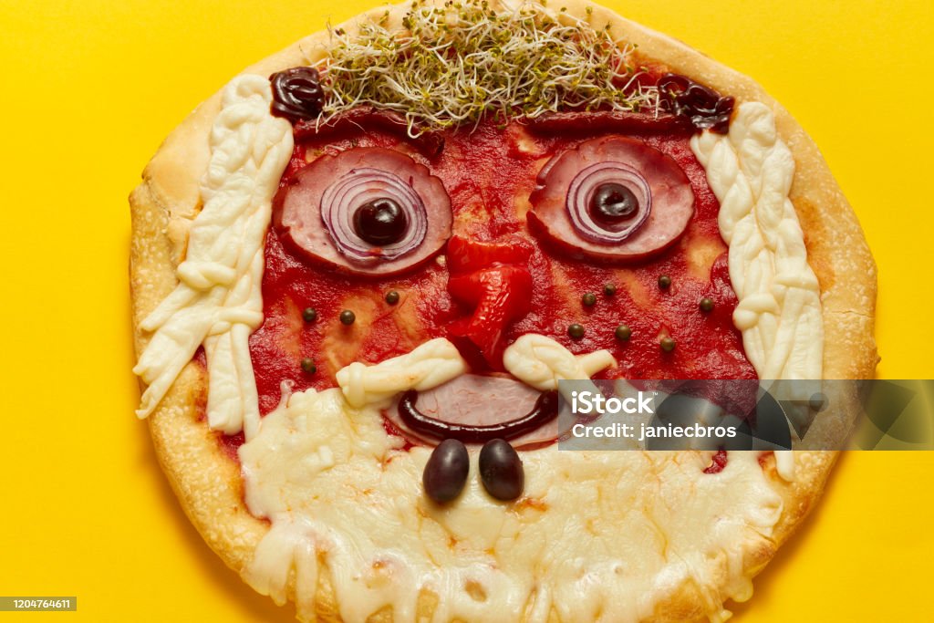 Funny Pizza Face Stock Photo - Download Image Now - Anthropomorphic Smiley  Face, Pizza, Anthropomorphic - iStock