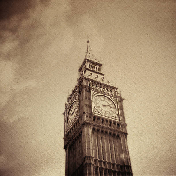 istock Grunge vintage background with Big Ben 120476840