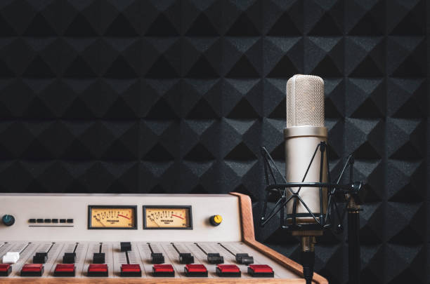 istock Professional microphone and audio mixer 1204771558