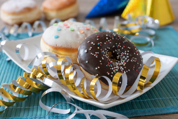 istock Party donuts decorated for carnival 1204774024