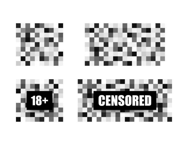 Pixel censored sign. Black censor bar concept. Vector illustration Pixel censored sign. Black censor bar concept. Vector illustration. censorship stock illustrations