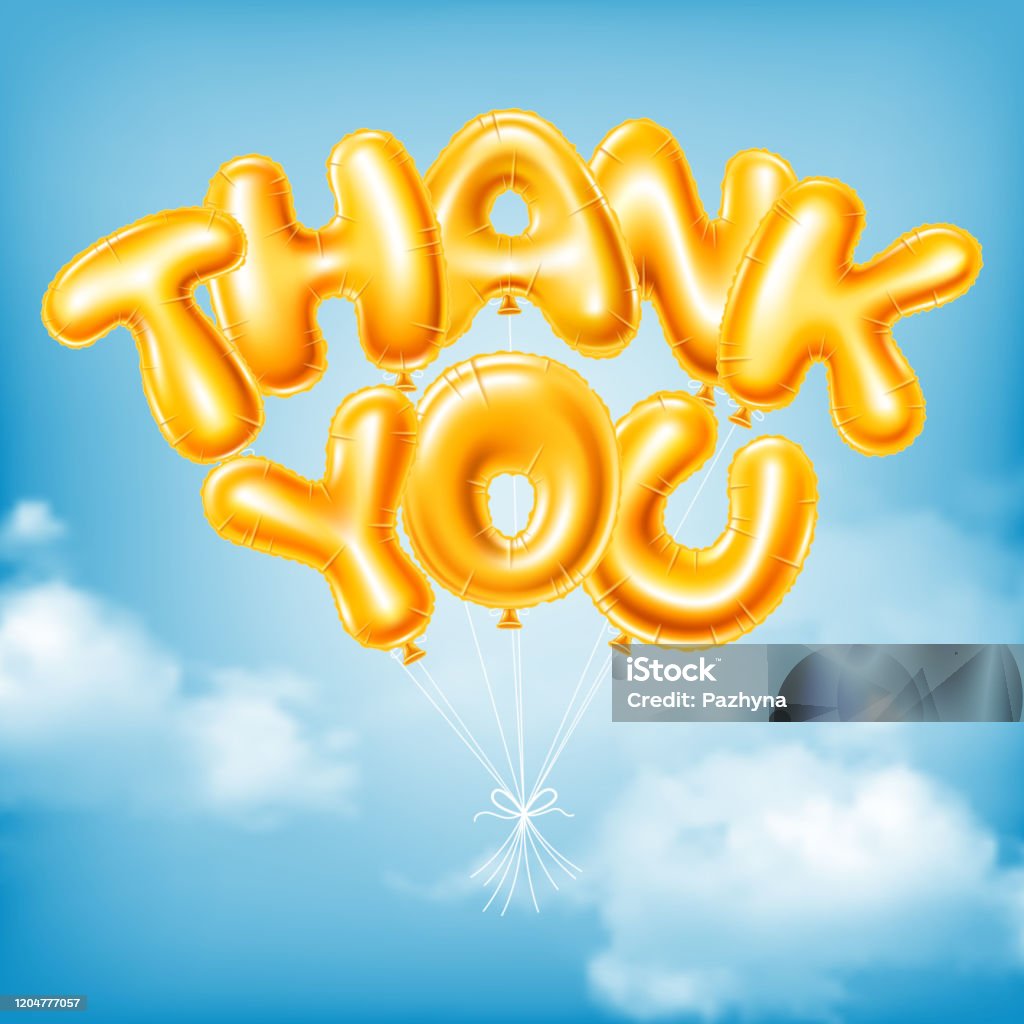 Frase Cảm Ơn Bạn Làm Từ Bóng Vàng Trong Hình Dạng Chữ Cái Hình ...
