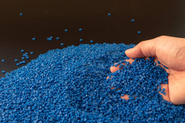 istock Close-up of plastic polymer granules. polymer plastic. compound polymer.plastic beads isolated on white background. 1204779840